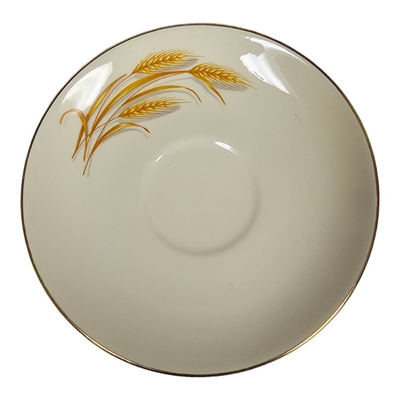 Vintage Golden Wheat 6" Ceramic Saucer Set of 4 - Picture 3 of 12